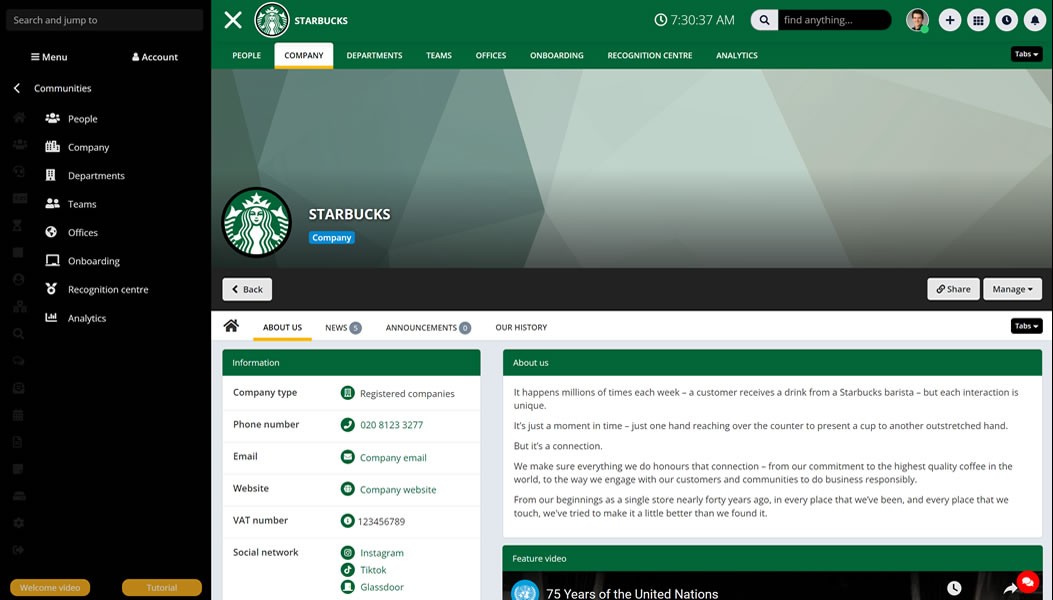 Starbucks Onboarding Portal