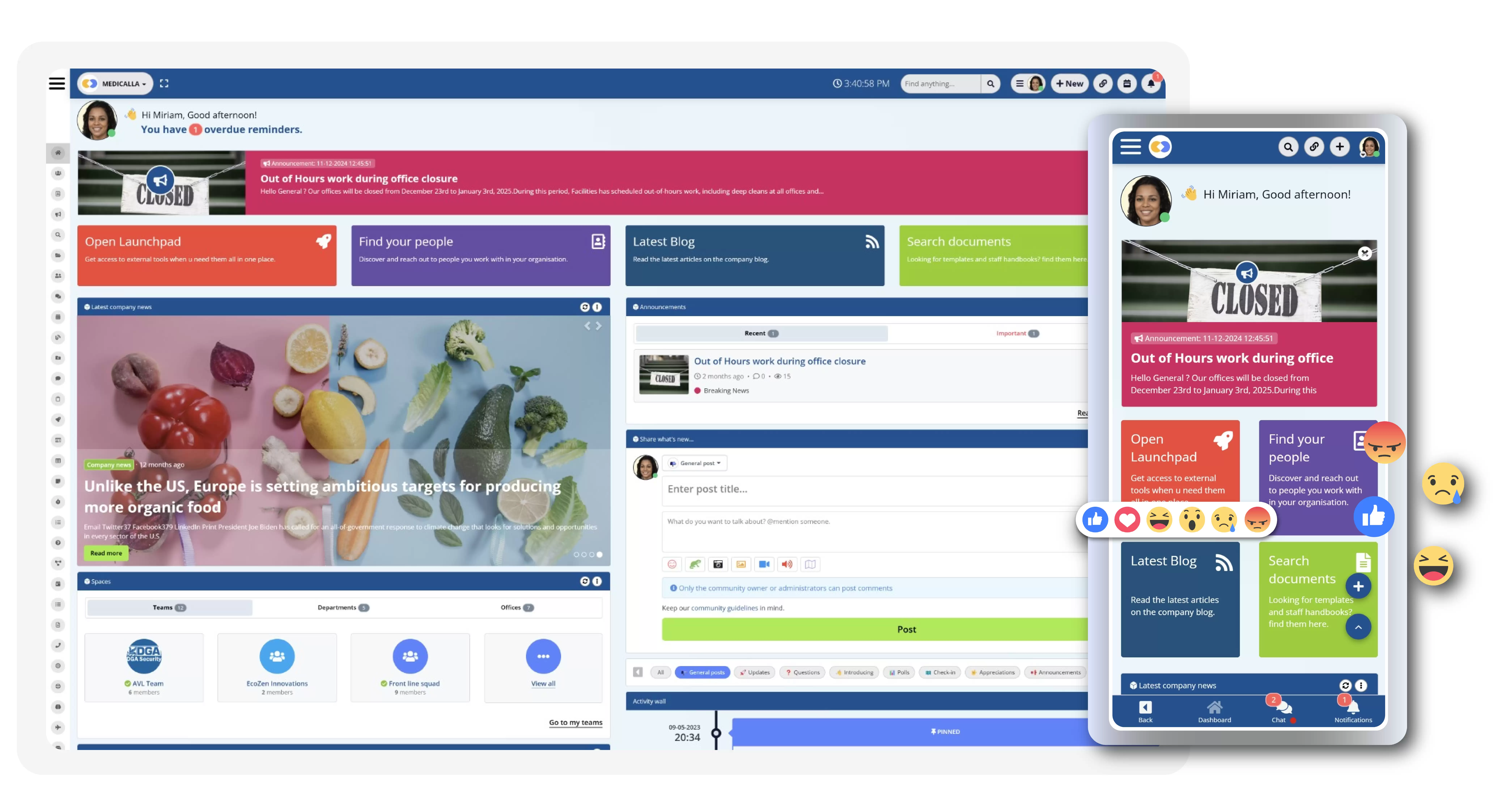A social intranet to strengthen, engage and connect your entire workforce in one place. A social intranet to strengthen, engage and connect your entire workforce in one place.