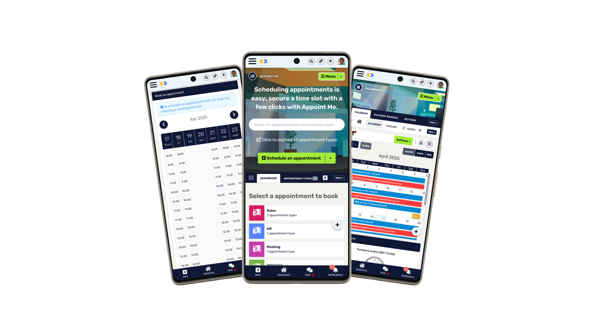 Your appointment scheduling dashboard