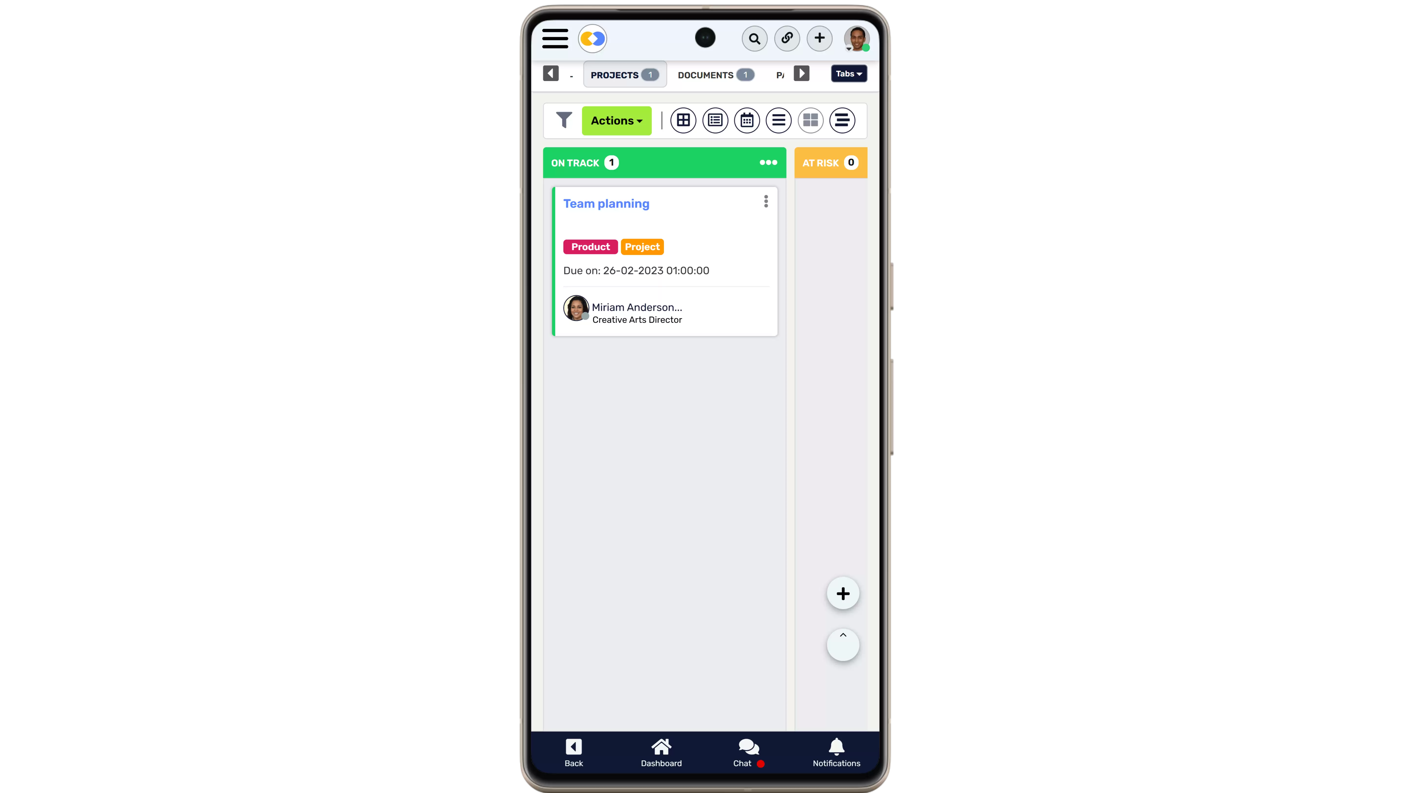 Projects and Task on your mobile