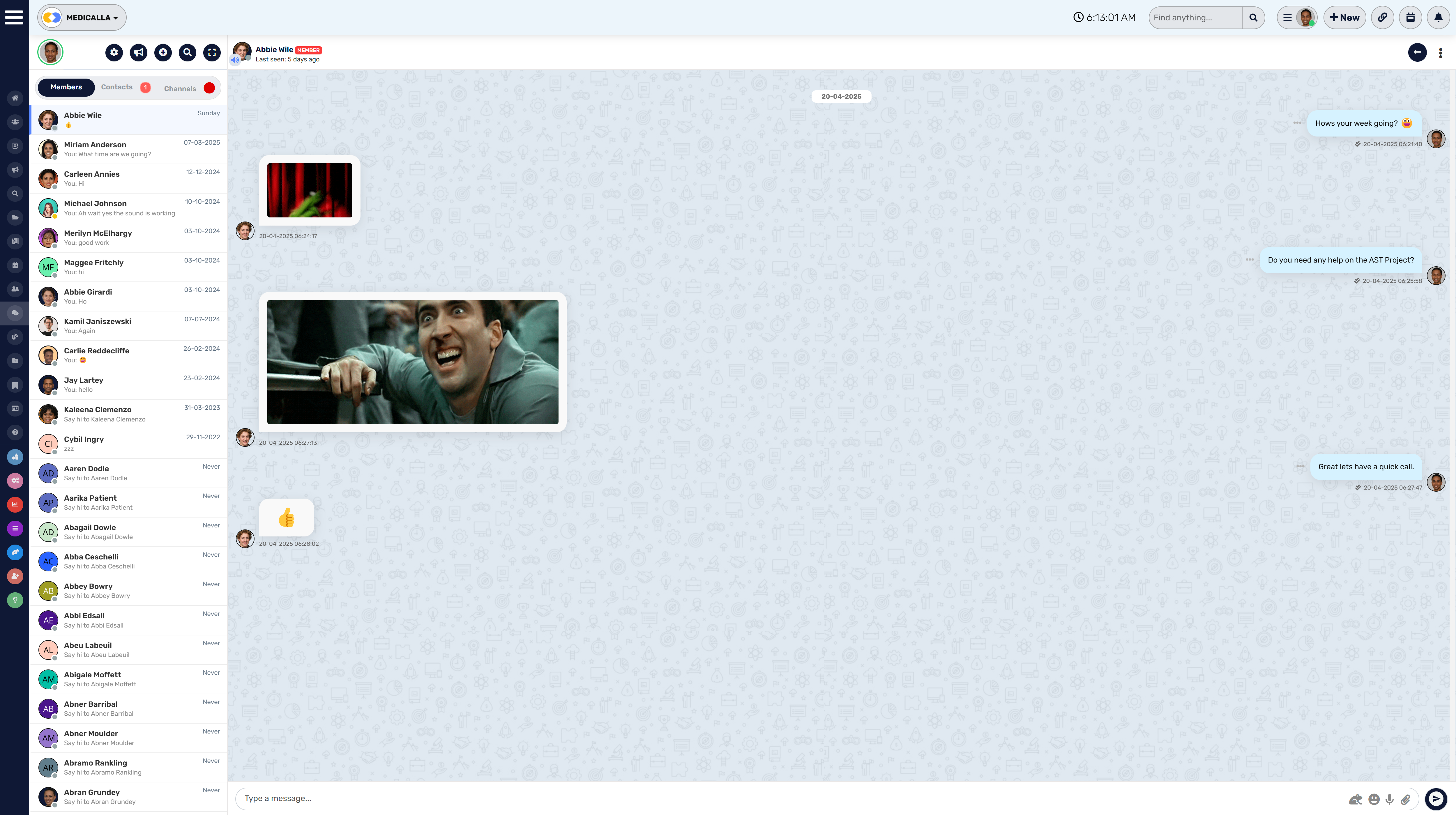 Intranet instant messaging
