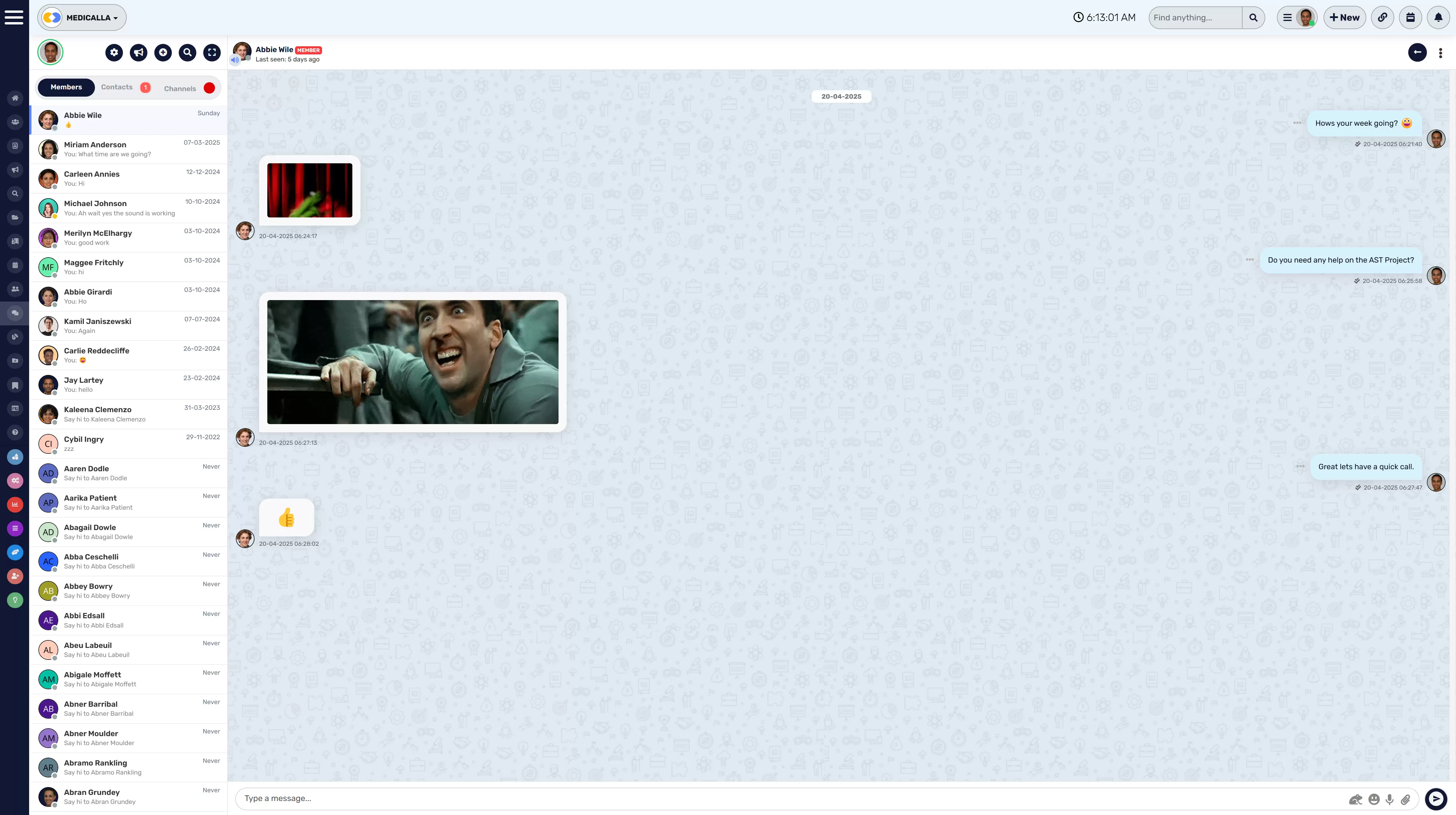 Intranet instant messaging