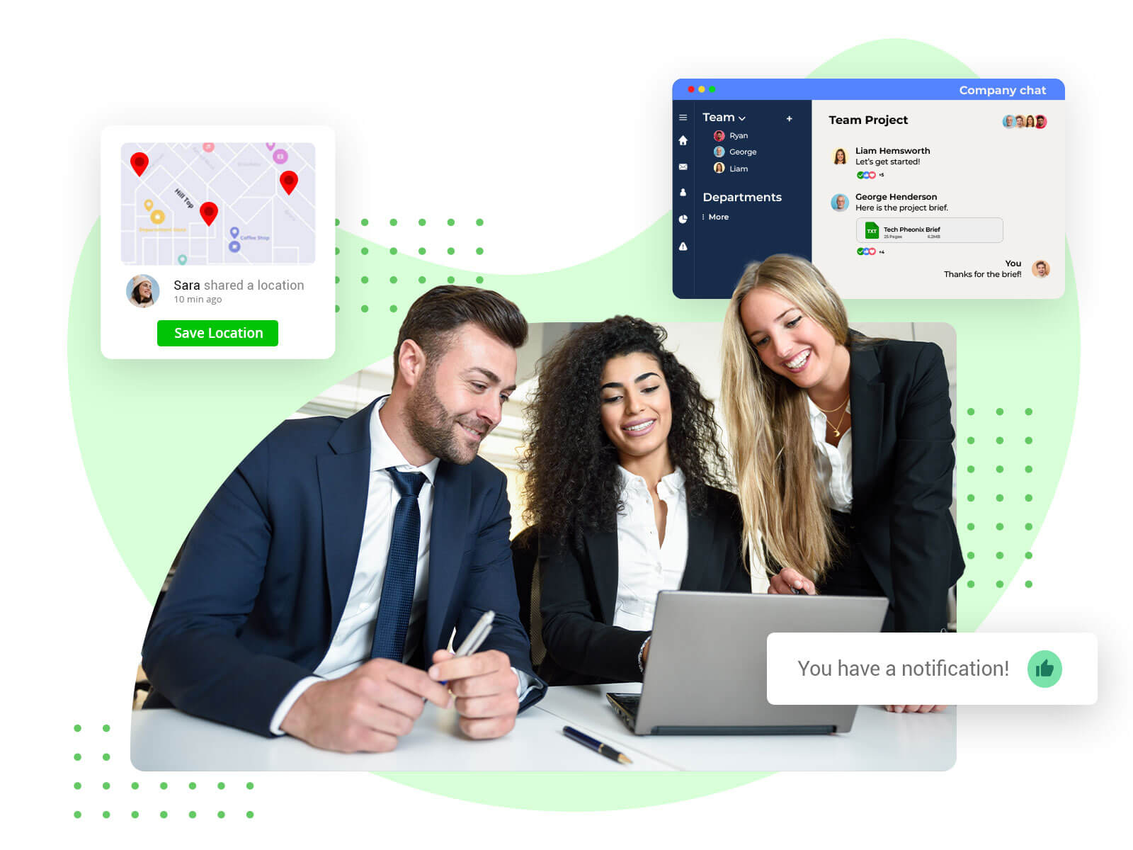 Connects All employees, Everywhere in One Place