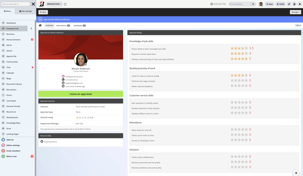 AgilityPortal Employee performance review software