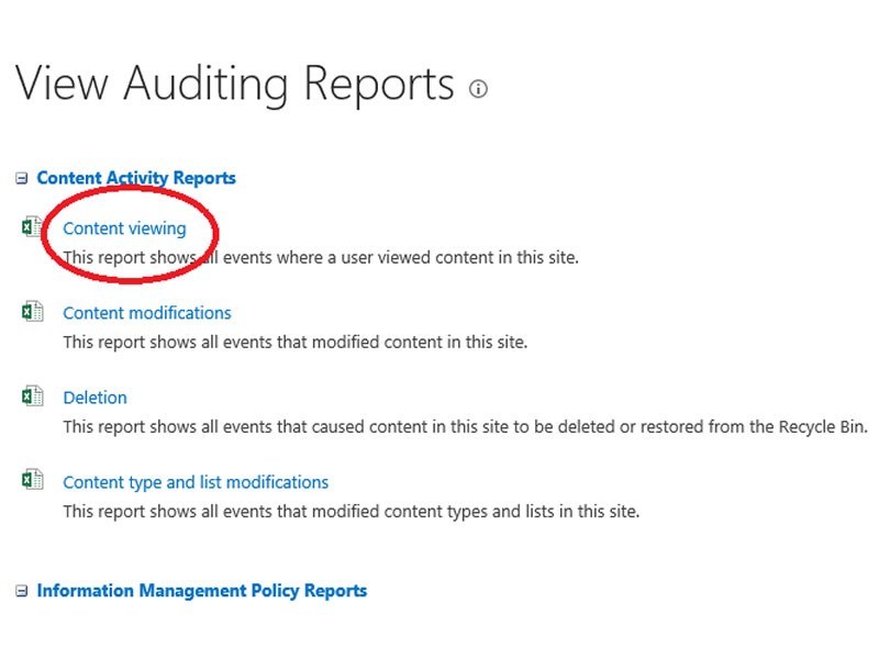 SharePoint Content Viewing Report