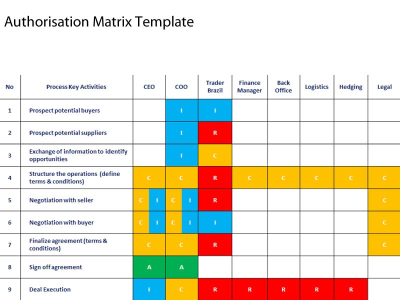 Authorisation Matrix Template