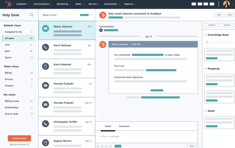 #2. HubSpot – Ideal for Small Businesses and New Users