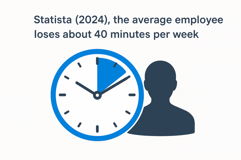 Statista (2024), the average employee loses about 40 minutes per week