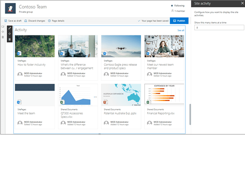 Remote Collaboration Team Site Example