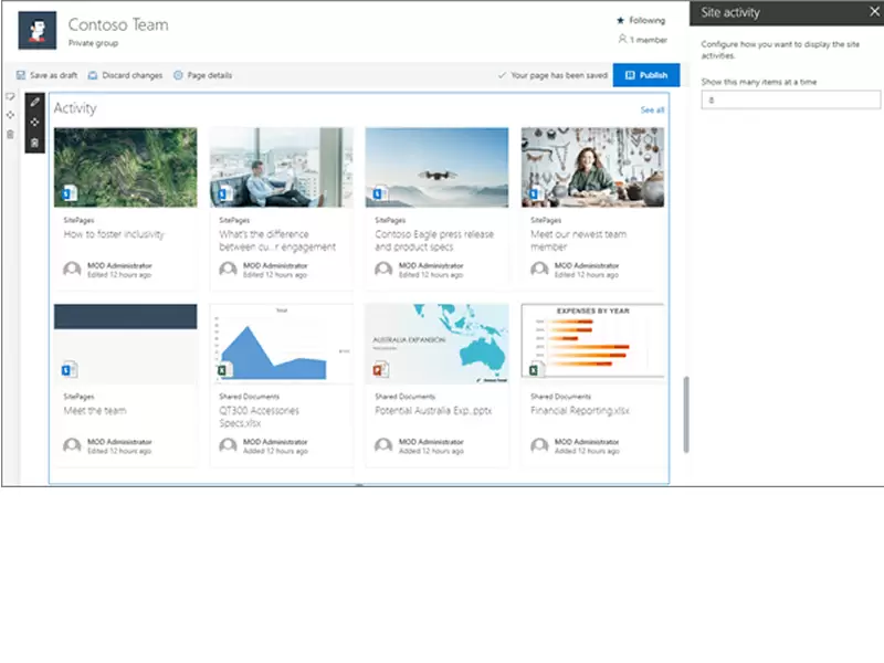 Remote Collaboration Team Site Example