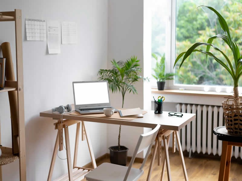 How much space do you need behind a desk in a non-office setting?