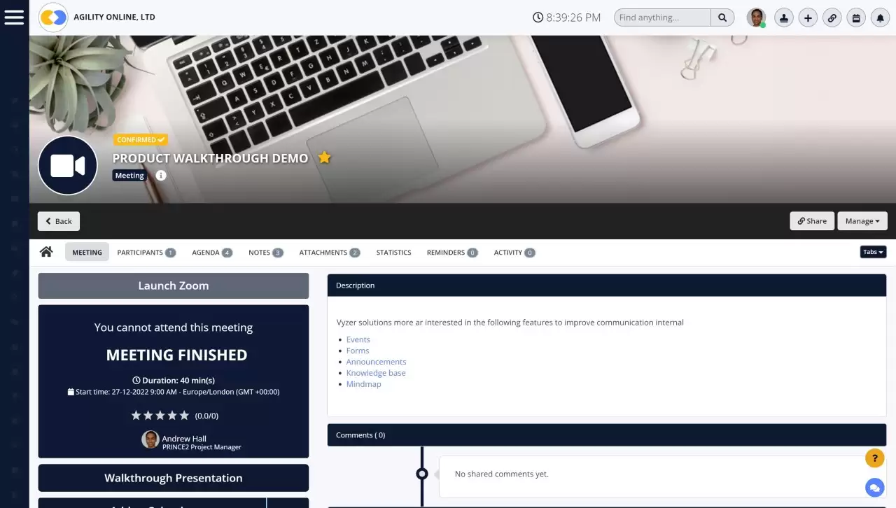Meetings and conferencing tools