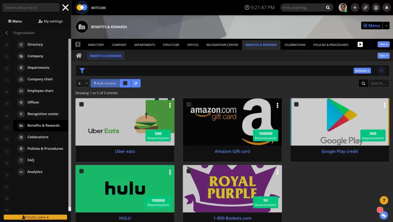 Recognition and rewards 