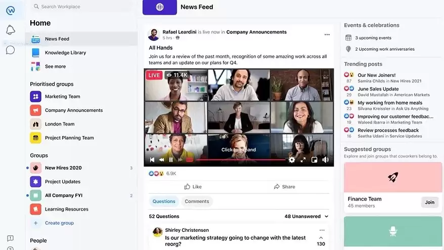 Workplace intranet