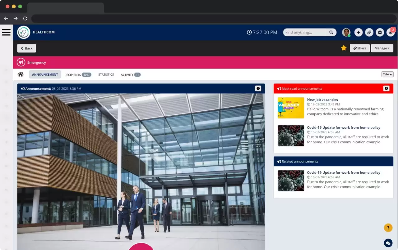Internal communication software