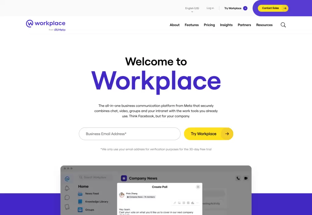 #2. Workplace by Meta: Simplifying Internal Communication