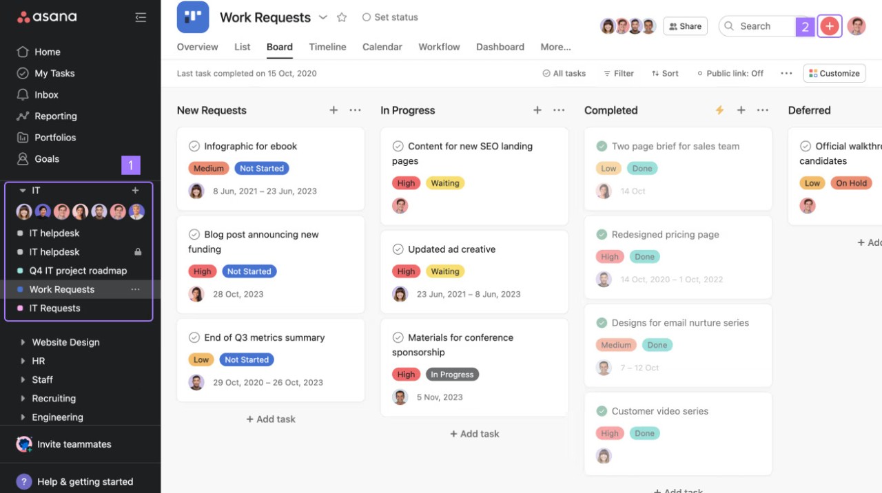 #1.For Manage Projects and Tasks: Asana