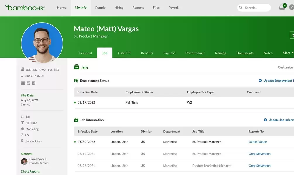 #5.BambooHR - For onboarding, performance management, and payroll in one